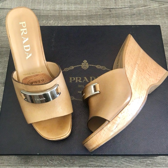 ✨RARE Prada Wedge Slides - Picture 1 of 10